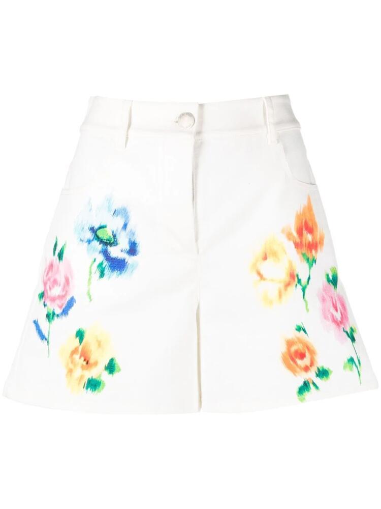 Boutique Moschino floral-print denim shorts - White Cover