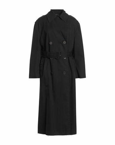 Mm6 Maison Margiela Woman Overcoat & Trench Coat Black Cotton Cover