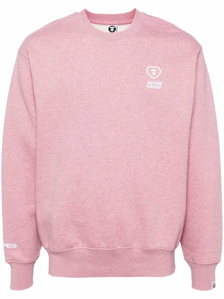 AAPE BY *A BATHING APE® logo-patch crew-neck sweatshirt - Pink Cover