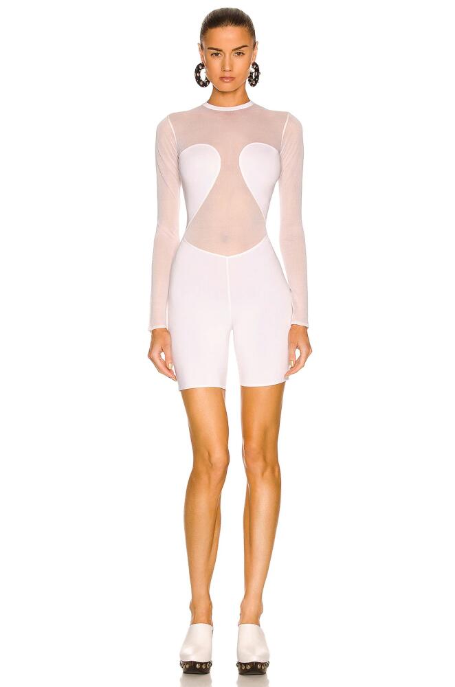 ALAÏA Second Skin Biker Short Romper in White Cover