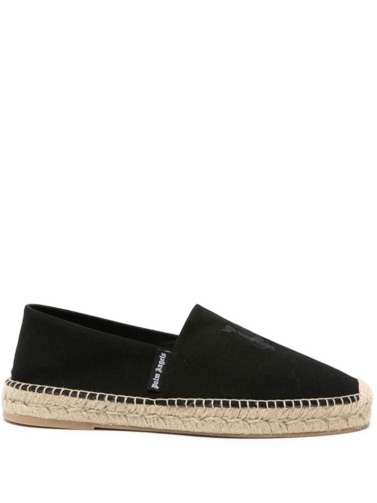 Palm Angels logo-embroidered cotton espadrilles - Black Cover