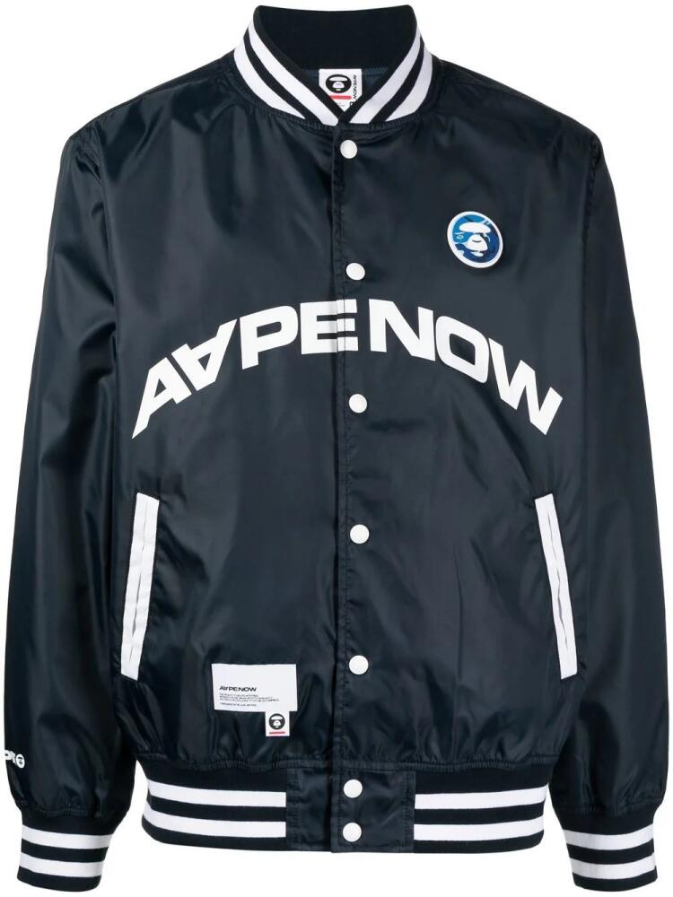 AAPE BY *A BATHING APE® patch-detail bomber jacket - Blue Cover