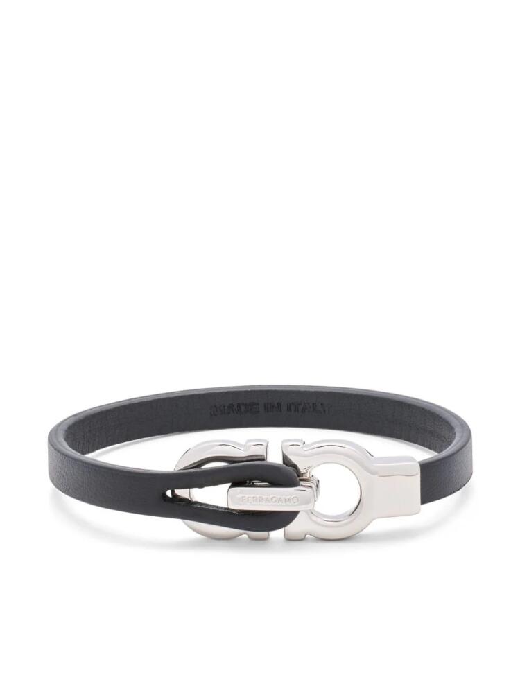 Ferragamo Gancini leather bracelet - Black Cover