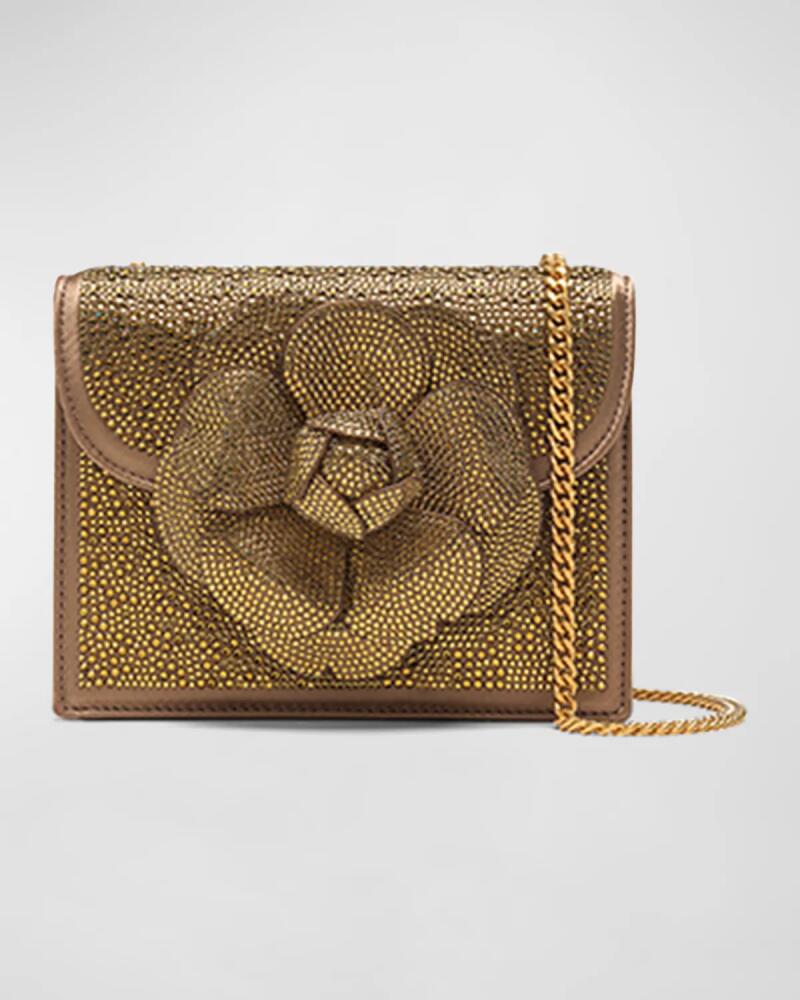 Oscar de la Renta Mini Flower Crystal Chain Shoulder Bag Cover