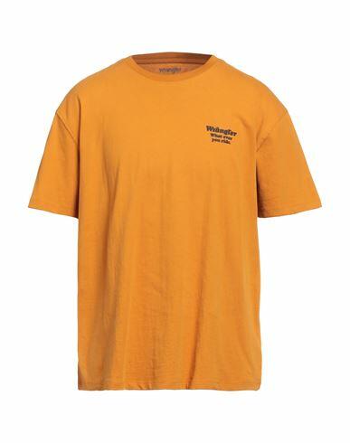 Wrangler Man T-shirt Ocher Cotton Cover