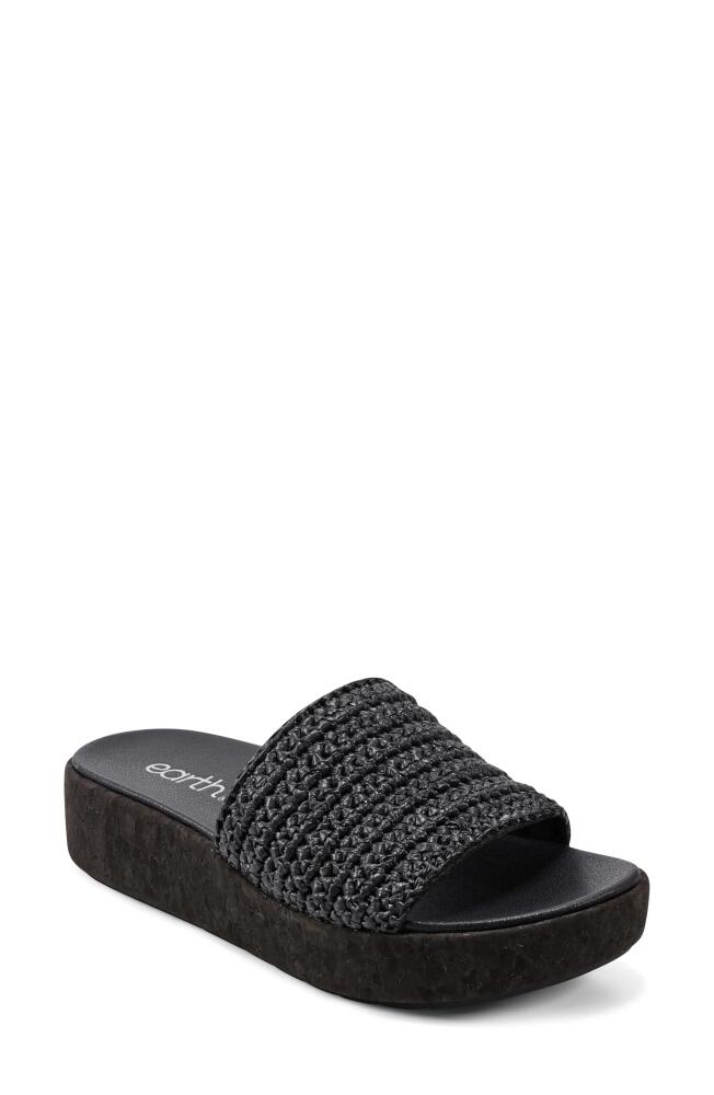 Earth Sachan Platform Slide Sandal in Black Cover