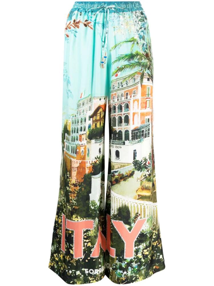 Camilla From Sorrento With Love graphic-print palazzo pants - Multicolour Cover