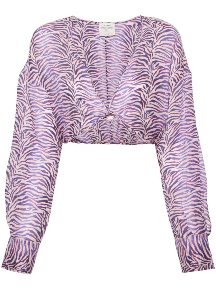 Forte Forte zebra-print cropped blouse - Purple Cover