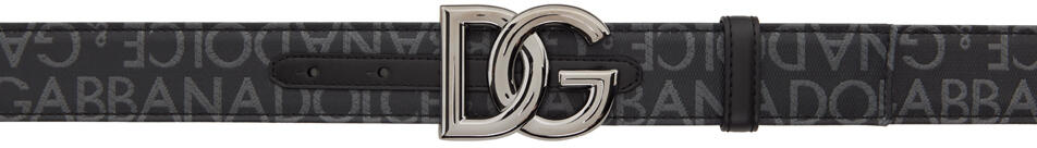 Dolce&Gabbana Gray & Black 'DG' Belt Cover