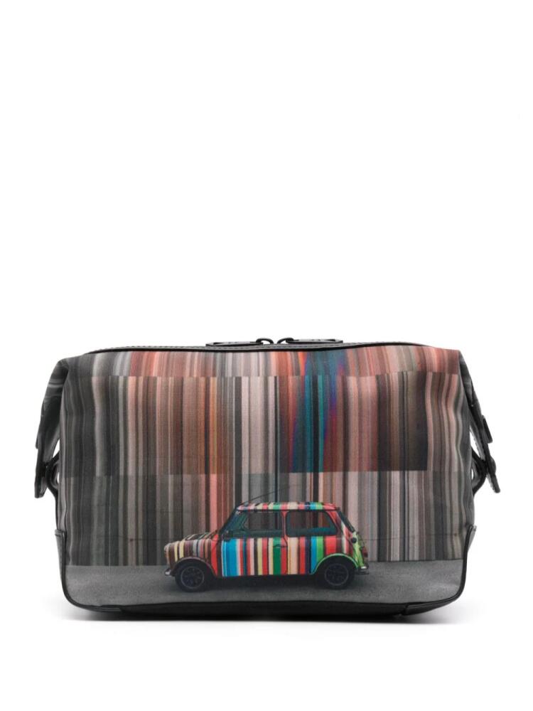 Paul Smith striped photograph-print wash bag - Black Cover