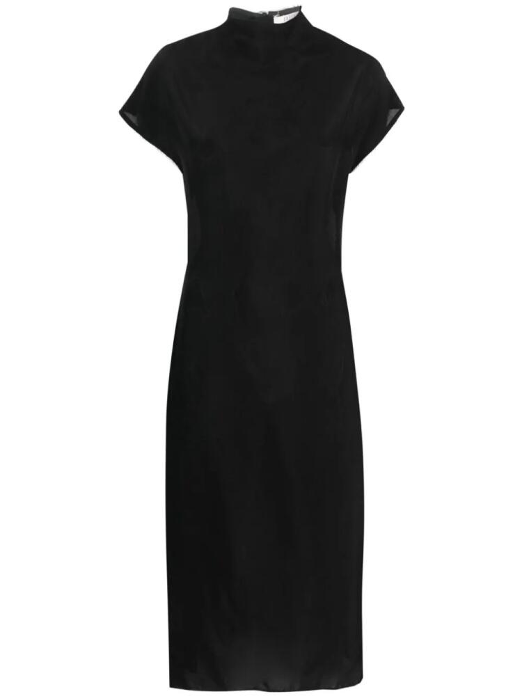 Gauchère mock-neck open-back midi dress - Black Cover