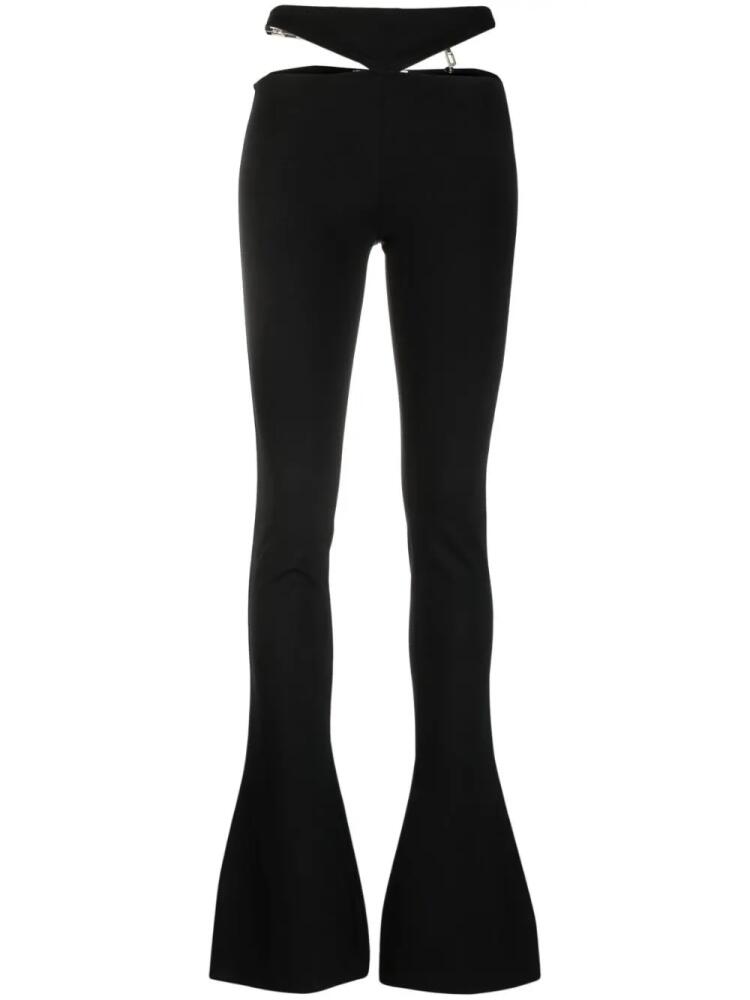 The Attico cut-out flared trousers - Black Cover