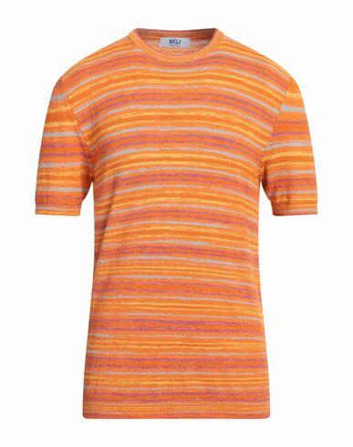 Mqj Man Sweater Orange Cotton, Polyamide Cover