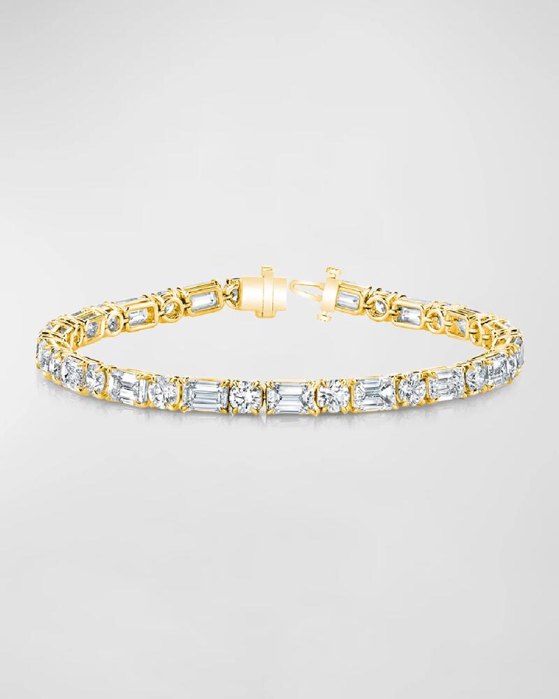 Neiman Marcus Diamonds 18K Gold East-West Alternating Prong-Set Diamond Bracelet, 7.00tcw, 7"L Cover