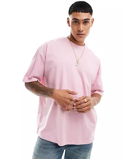 ASOS DESIGN essential oversized t-shirt in pink Cover