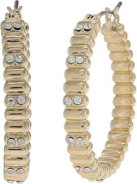 Lauren Ralph Lauren Pave Hoop Earrings (Gold/Crystal 1) Earring Cover