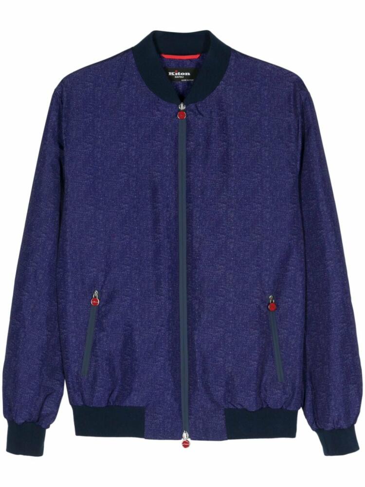 Kiton speckle-print bomber jacket - Blue Cover