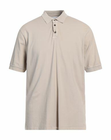 Alpha Studio Man Polo shirt Beige Cotton, Elastane Cover