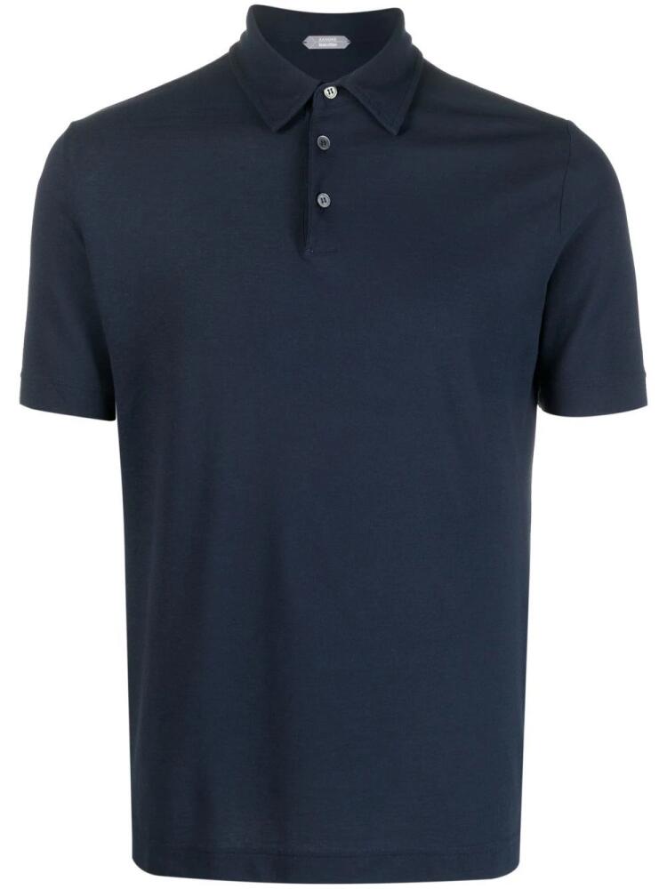 Zanone Ice cotton polo shirt - Blue Cover