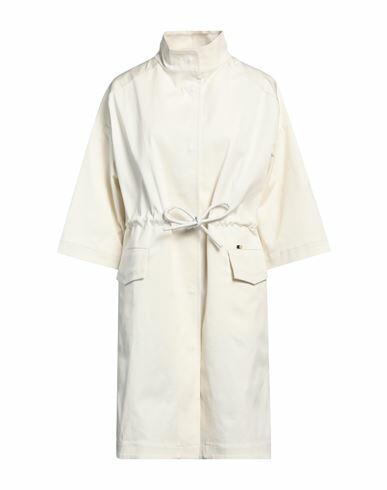 Fedeli Woman Overcoat & Trench Coat White Cotton, Elastane Cover