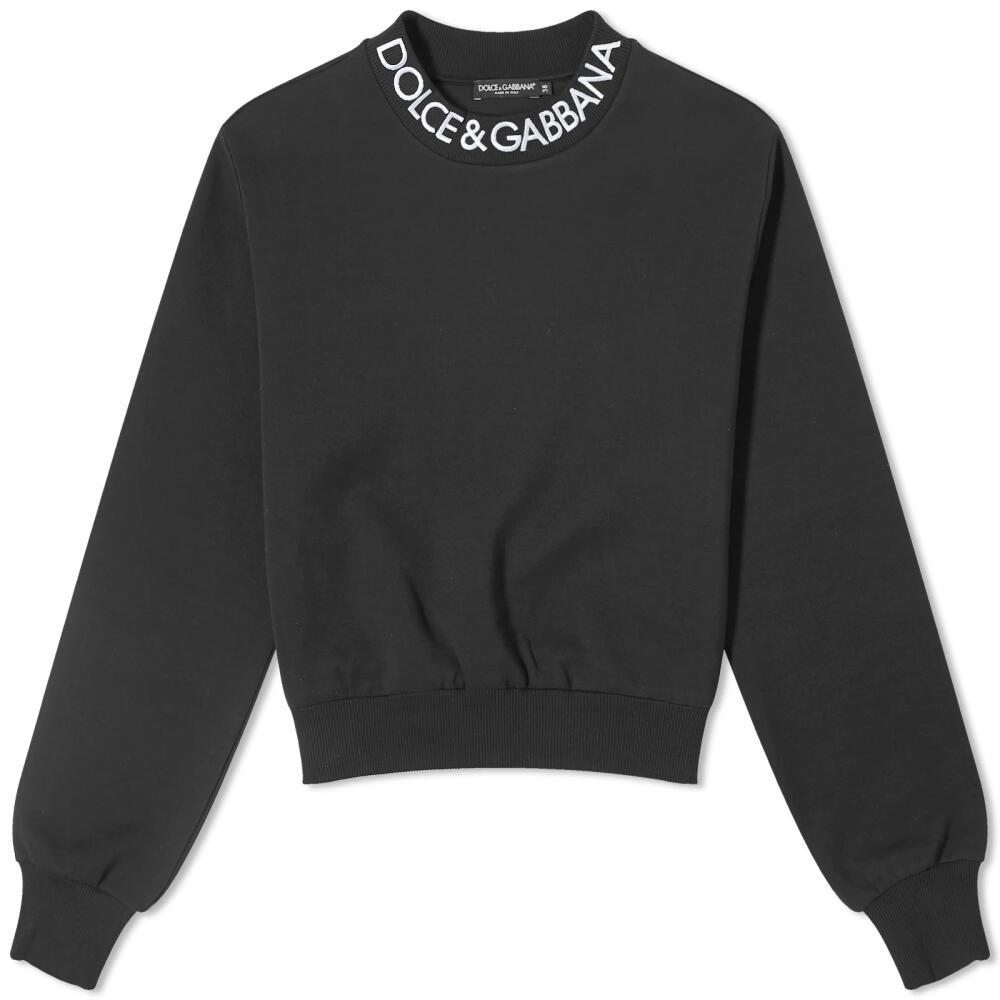 Dolce & Gabbana Women's Collar Logo Sweatshirt in Black Cover