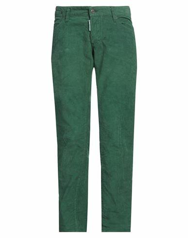 Dsquared2 Man Pants Green Cotton, Elastane Cover