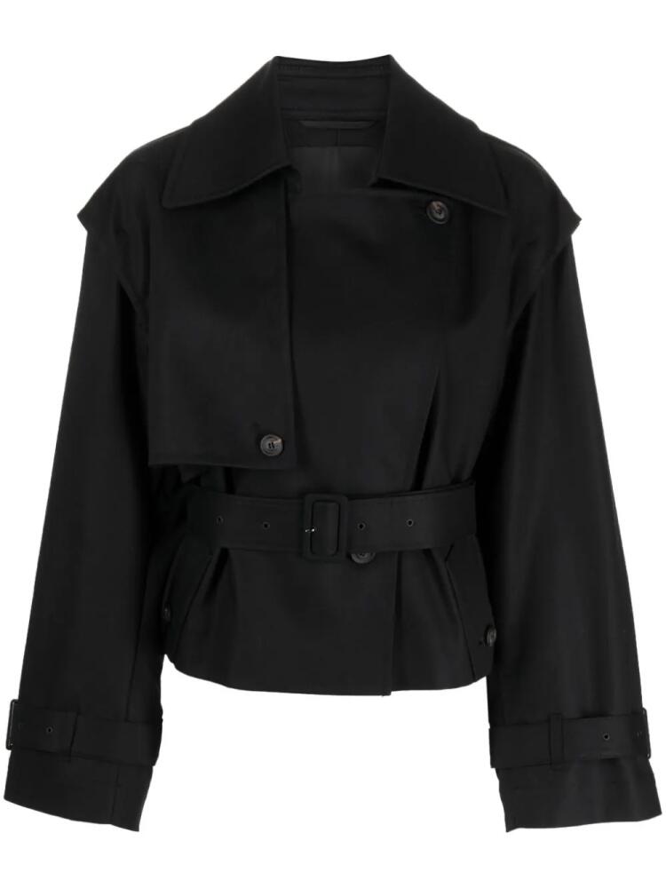 JNBY open-back cropped trench coat - Black Cover