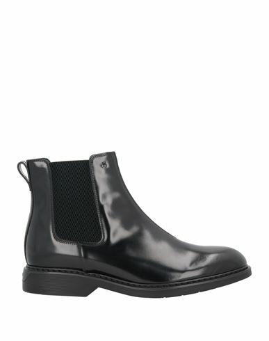 Hogan Man Ankle boots Black Soft Leather, Textile fibers Cover