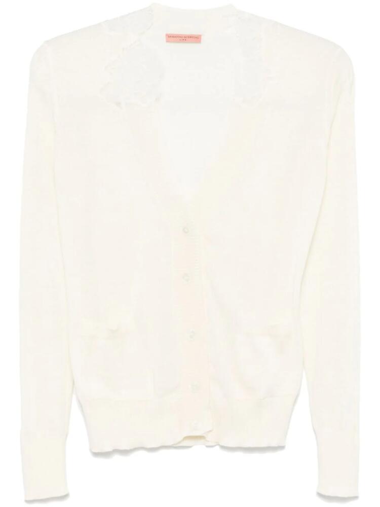 Ermanno Scervino corded lace-detail cardigan - Neutrals Cover