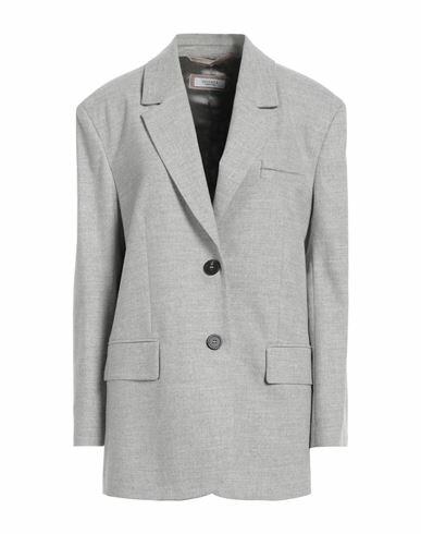 Peserico Woman Blazer Light grey Wool, Polyester, Viscose, Polyamide, Elastane Cover