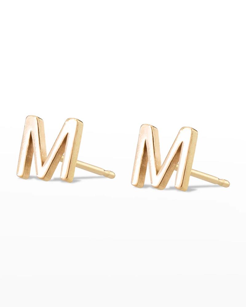 Maya Brenner Designs Yellow Gold Mini Initial Earring Cover