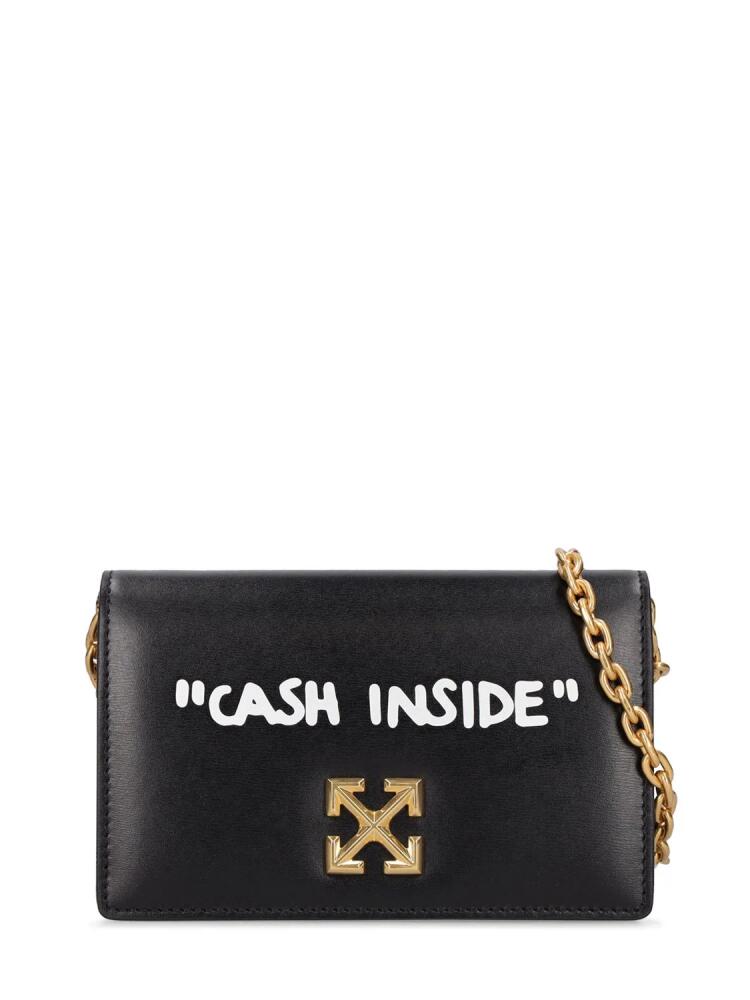 OFF-WHITE Jitney 0.5 Leather Shoulder Bag W/ Quote Cover