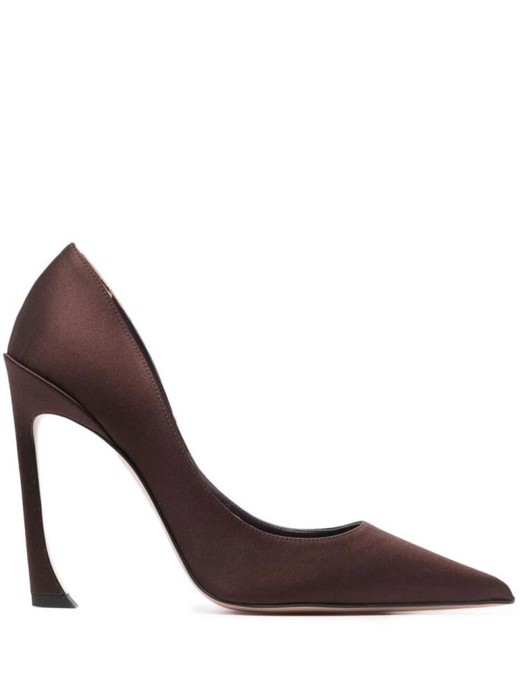 Pīferi Avangarda 100mm satin pumps - Brown Cover