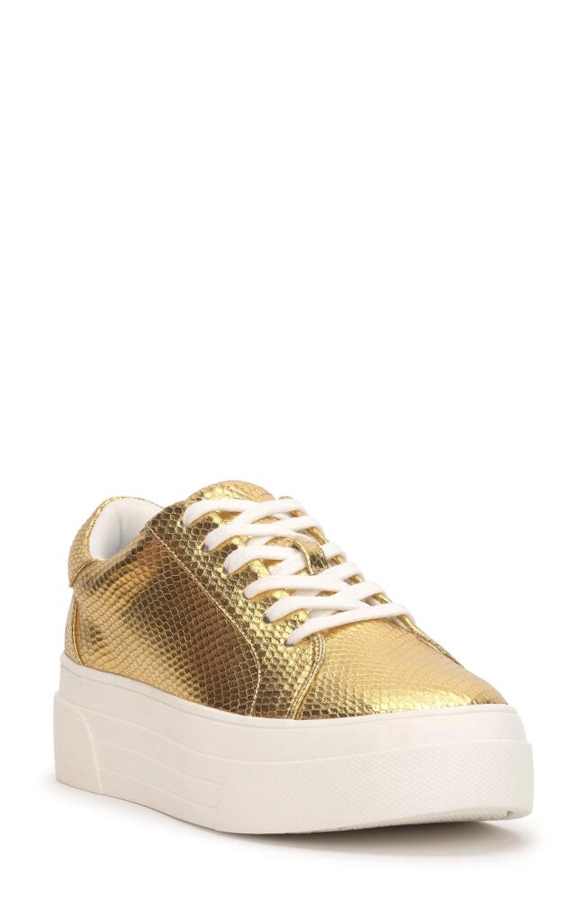 Jessica Simpson Caitrona 2 Platform Sneaker in Gold Cover