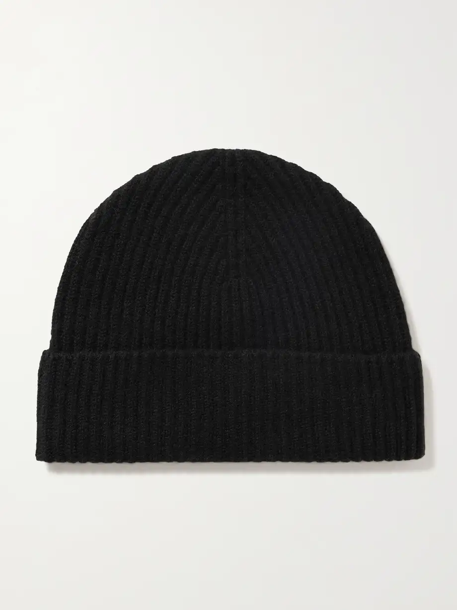 Johnstons of Elgin - Ribbed Cashmere Beanie - Black Cover