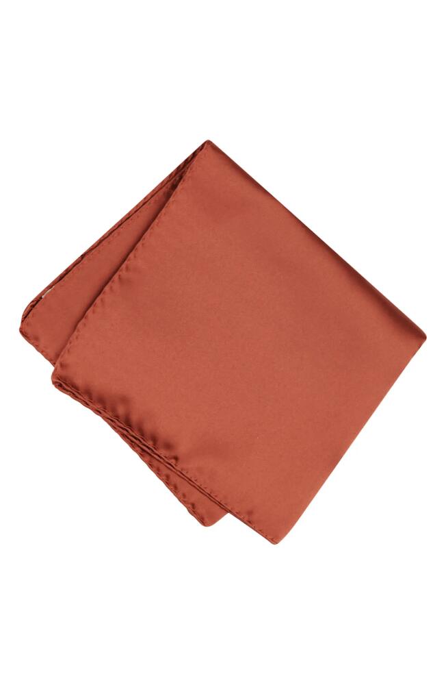 Brooklyn Brigade Solid Satin Pocket Square in Terracotta Cover