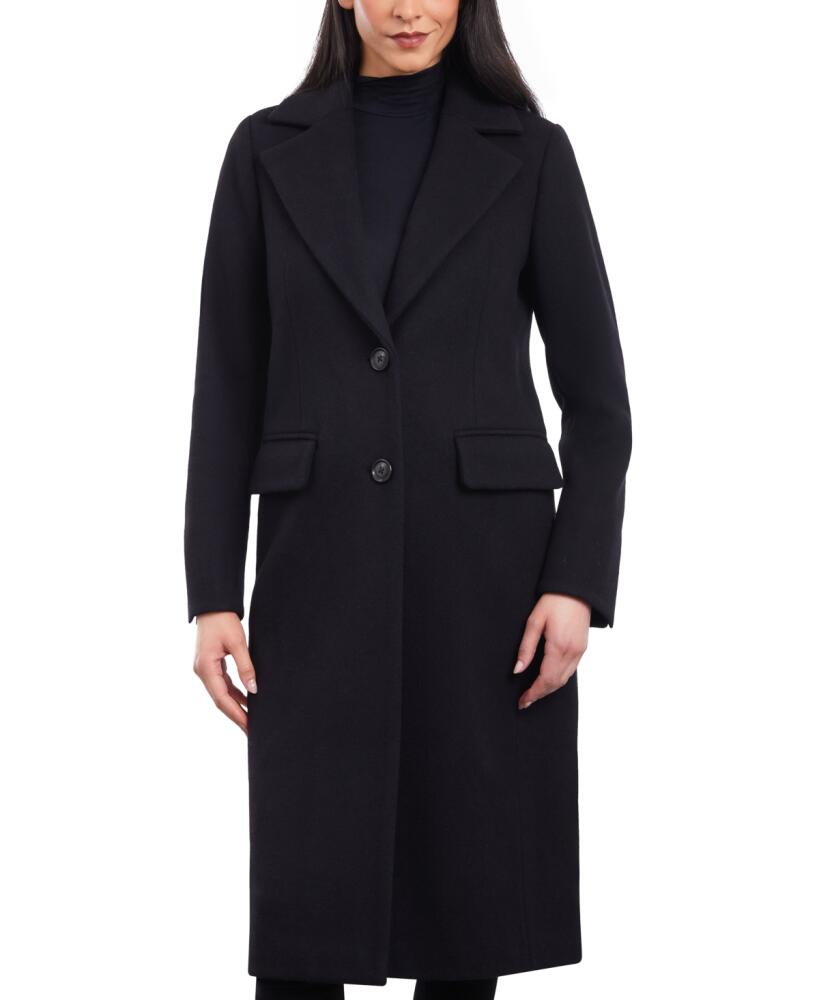 Michael Michael Kors Petite Single-Breasted Coat, Created for Macy's - Black Cover