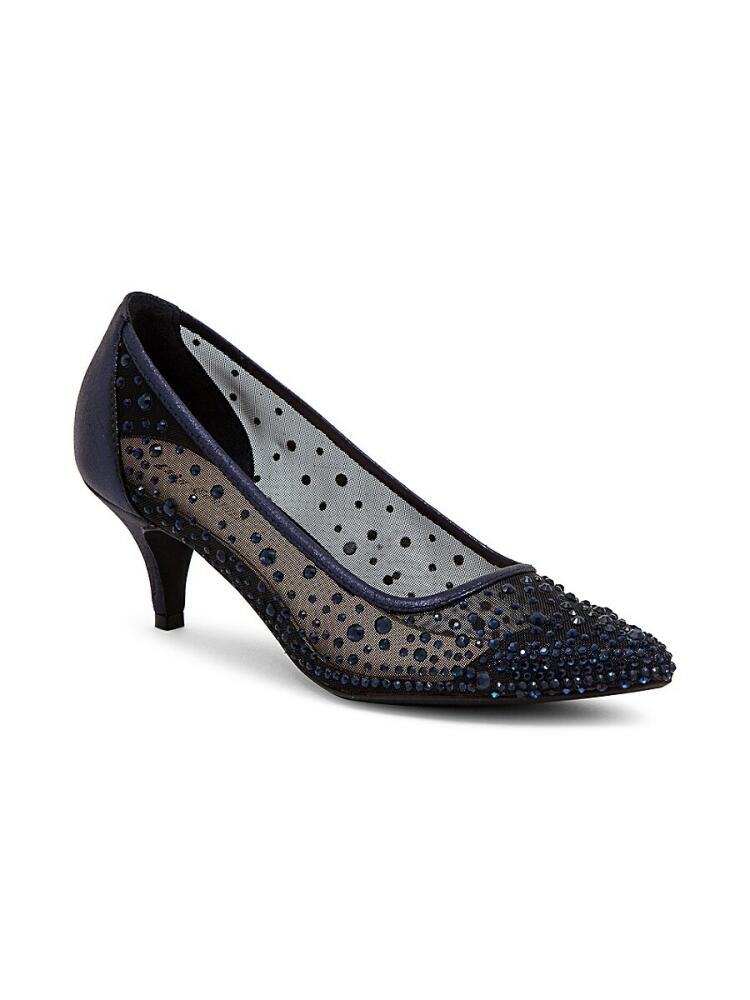 Lady Couture Women's Silk Embellished Pumps - Navy Cover