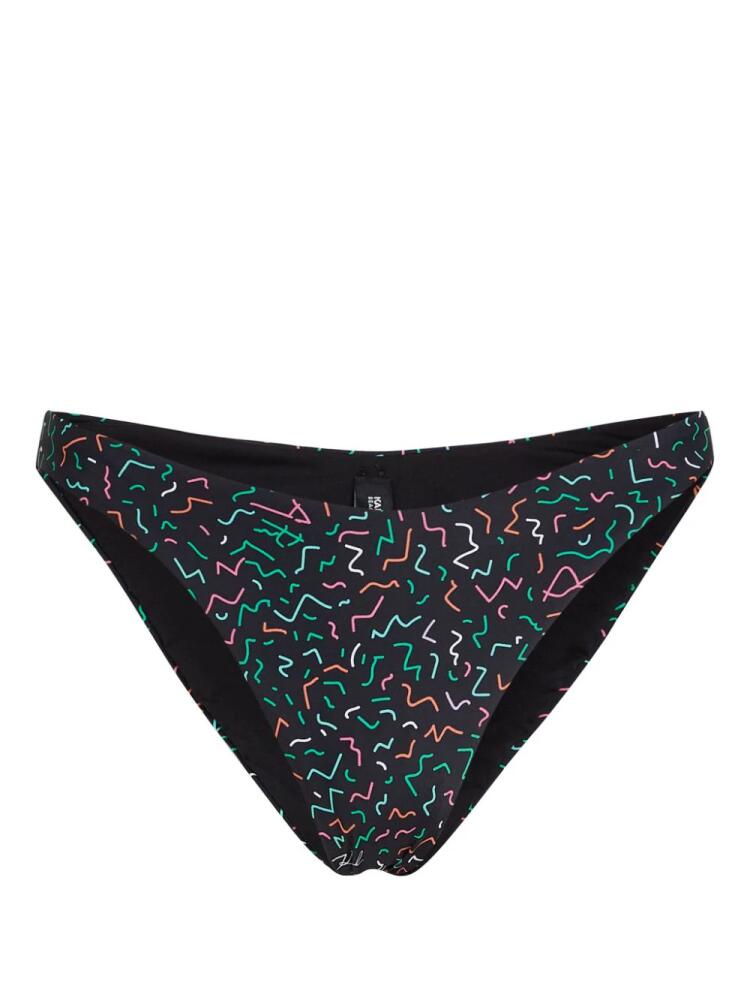 Karl Lagerfeld geometric-print high-leg bikini bottoms - Black Cover