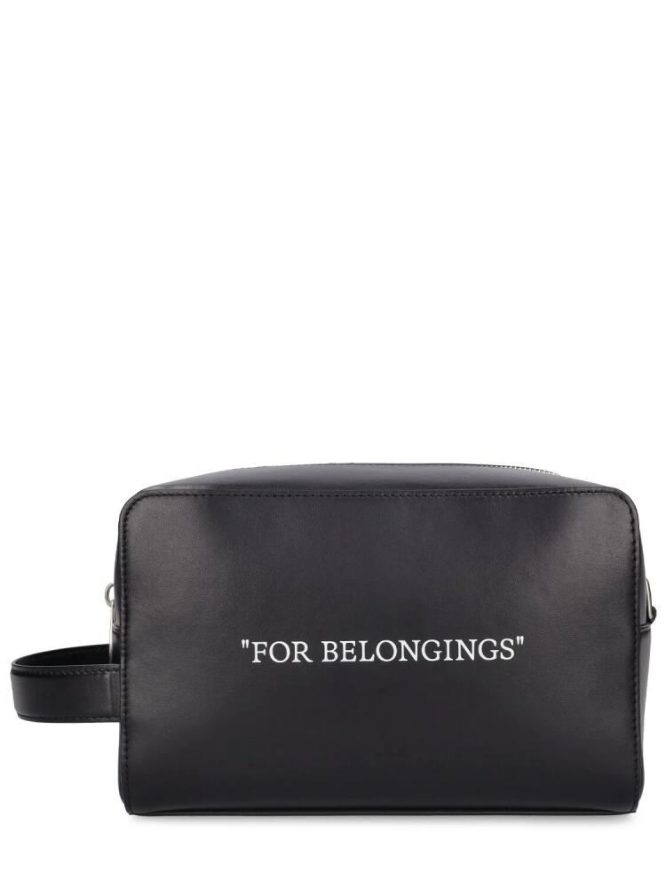 OFF-WHITE Quote Bookish Leather Toiletry Bag Cover