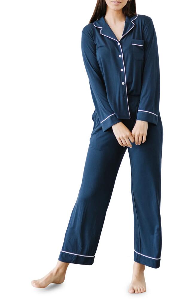 Cozy Earth Long Sleeve Knit Pajamas in Navy Cover