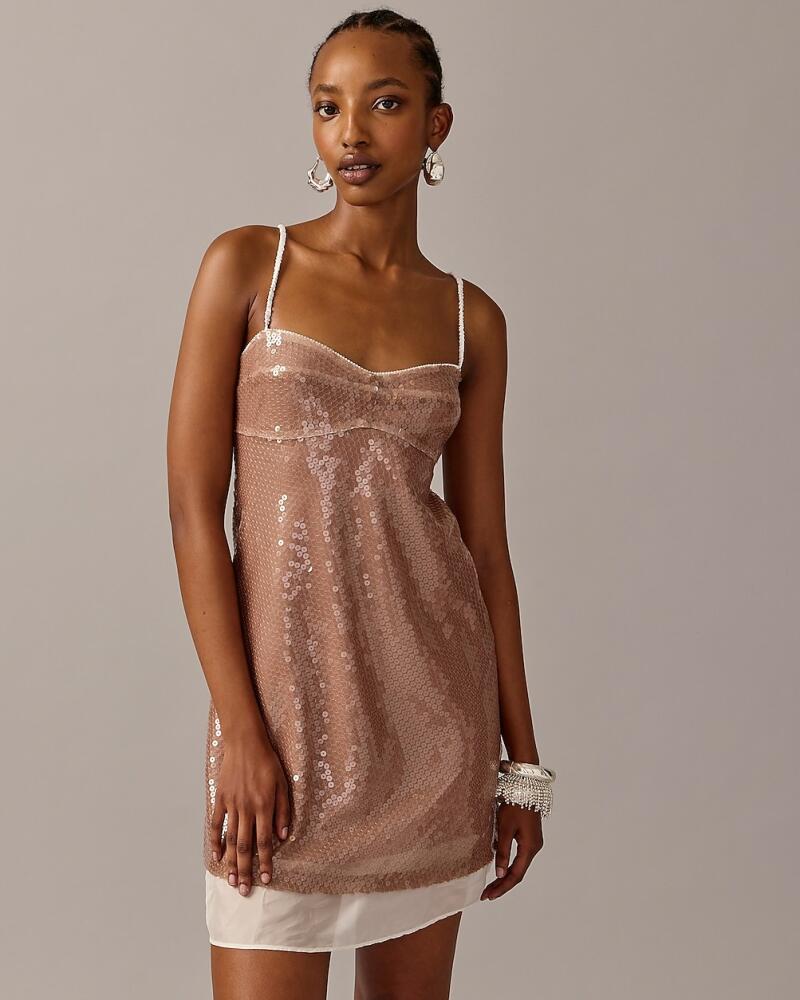 Limited-edition Anna October© X J.Crew layered sequin slip dress Cover