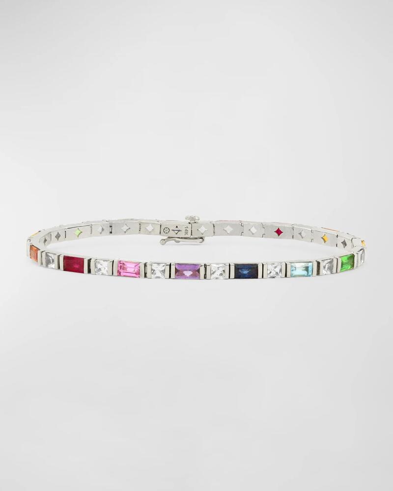 Stevie Wren Rainbow Gemstones 14K Bar-Set Tennis Bracelet Cover