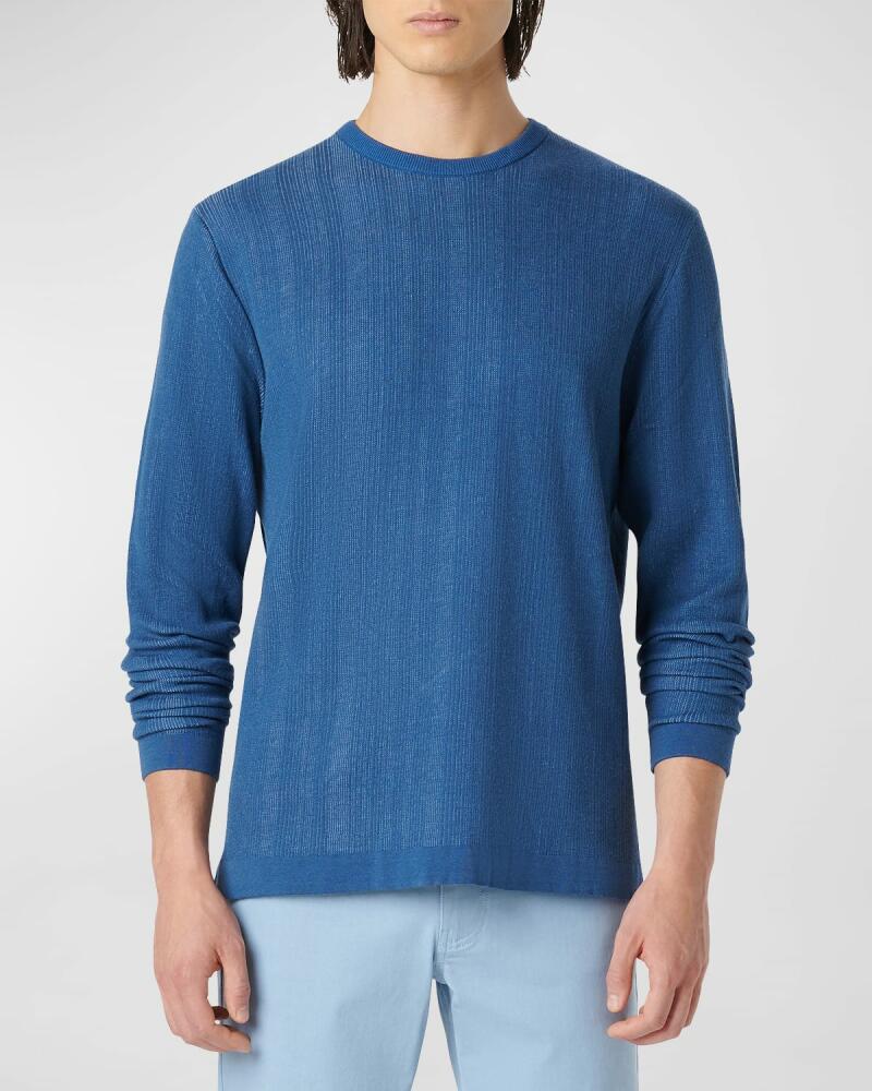 Bugatchi Men's Cotton-Silk Crewneck Sweater Cover