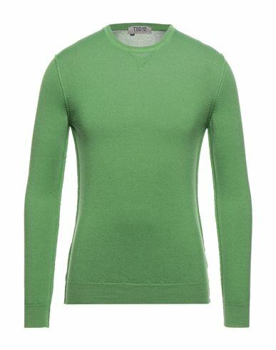 Tsd12 Man Sweater Green Merino Wool, Acrylic Cover