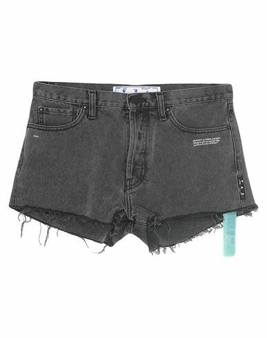 Off-white Woman Denim shorts Steel grey Cotton Cover