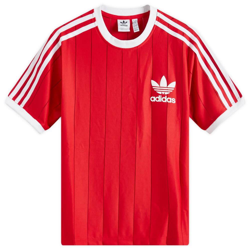 Adidas Women's 3 Stripe Pnst T-Shirt in Better Scarlet Cover