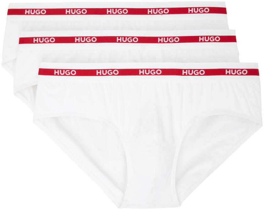 Hugo Three-Pack White & Red Briefs Cover