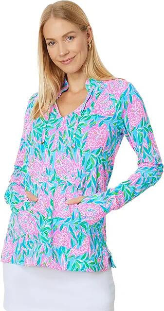 Lilly Pulitzer Cassi UPF 50+ Popover (Frenchie Blue Turtley in Love) Women's Clothing Cover