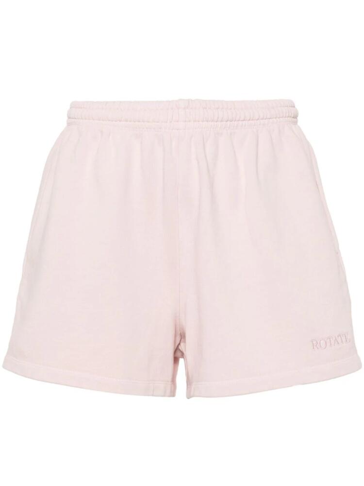 ROTATE BIRGER CHRISTENSEN logo-embroidered track shorts - Pink Cover